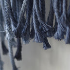 IOWER Macrame Wall Hanging Large Blue Dip Dyed Fiber Art Tapestry, Handmade Boho Wall Decor for Living Room Bedroom, Macrame Wall Art 57" W x 39" L