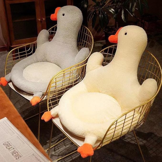 XIAOHONG Cute Seat Cushion with Backrest, Gaming Chair Cushion Kwaii Cartoon Animal Plush, Comfy Chair Cushion Plush Non Slip Floor Cushions Seating for Kitchen Office Bedroom
