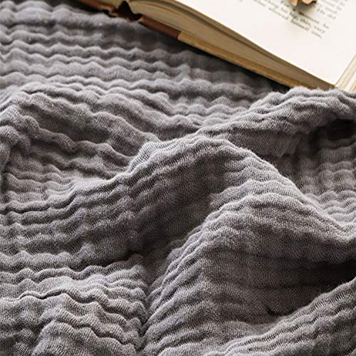 EMME Cotton Blanket Muslin Throw Blanket for Couch 4-Layer Breathable Gauze Blanket All Season Soft and Lightweight Muslin Blankets for Adults (Grey, 50"x71") - color: 06 - Grey, size: Throw XL (50" x 71")