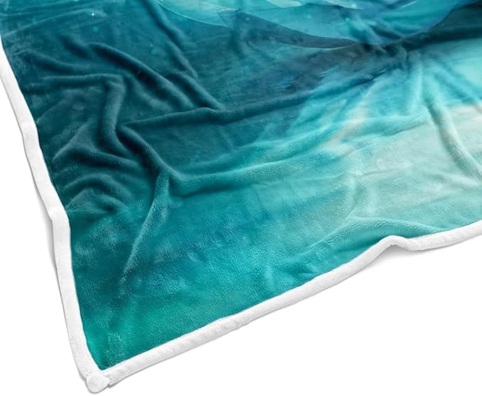 Galaxy Space Throw Blanket Moon Flower Stars Print Decor Soft Warm Cozy Blanket Plush Teal Throws Blankets for Women Girls Kids Couch Travel Livingroom Bedroom Decor 60 x 80 Inch