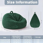 Stuffed Animal Storage Bean Bag Cover (No Filler), Corduroy Kids & Toddler Bean Bag Chair for Teens & Adults, Toy Storage Organizer, Comfy Sofa for Playroom (Dollar Green, Kids (Cover Only）)