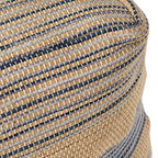 Foamma Pouf Ottoman Natural Blue, 16"x16"x16" - Square Ottoman Foot Rest for Living Room and Bedroom, Pouf Footstool with Handcrafted Wool Cover, Foot Rest for Couch, Boho Furniture for Home - color: Natural