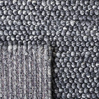 SAFAVIEH Natura Collection Runner Rug - 2'3" x 8', Dark Grey, Handmade Wool Blend, Textured Design, Ideal for Hallway, Bedroom, Foyer (NAT620H) - color: Dark Grey, size: 2'3" x 8' (Runner)