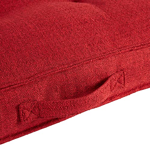 South Pine Porch Mila Square Tufted Pillow Style Dog Bed, Scarlet, Large (40" x 40") - color: Scarlet, size: Large (40" x 40")