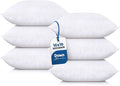 Utopia Bedding Throw Pillows (Set of 6, White) – 16 x 16 Inches Down Alternative Pillows for Bed, Sofa, and Couch - Fluffy Decorative Stuffer Pillow for Indoors & Outdoors