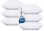 Utopia Bedding Throw Pillows (Set of 6, White) – 16 x 16 Inches Down Alternative Pillows for Bed, Sofa, and Couch - Fluffy Decorative Stuffer Pillow for Indoors & Outdoors