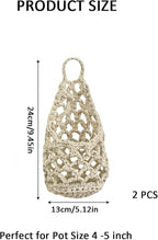 Macrame Plant Hanger Set of 2, Boho Wall Hanging Planter for Up to 4 Inch Pots - Handwoven Cotton Rope Wall Decor with S-Hooks for Indoor Plants in Living Room, Bedroom & Office