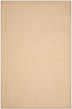 SAFAVIEH Area Rug 6' Square - Natural Fiber Collection - Maize & Linen Color, Sisal, Woven Design with Border (NF141B)