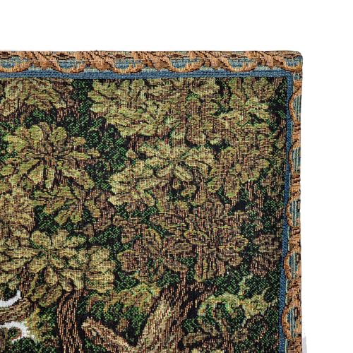 AureoMadis Woven Tapestry Wall Hanging - Large Vintage Medieval Renaissance Victorian Art Home Decor for Living Room Bedroom (34.5" W x 28.0" H) - Hunting Scene with lining (Earthy：Hunting Scene-with lining) - color: Earthy：Hunting Scene-with lining