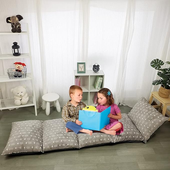 ICOPUCA Floor Lounger Pillow casing for boy Girl, Soft Minky Plush, Cover/Sleeve Only! Perfect Reading and Watching TV Cushion - Excellent for Sleepovers, Queen Size;