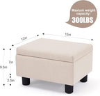 Small Foot Stool Under Desk Foot Stools Ottoman Footstool Foot Stools Small Footstools Foot Stool for Living Room Foot Rest 15" W x 12" D x 9.5" H Linen Beige