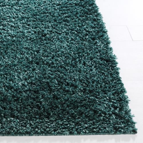 SAFAVIEH August Shag 900 Collection Accent Rug - 2' x 3', Green, Transitional Design, Ideal for High Traffic Areas in Hallway, Bathroom & Home Office (AUG900Y-2) - color: Green, size: 2' x 3' (Rectangular)