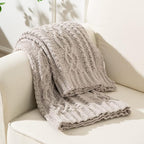 Battilo Light Grey Throw Blanket for Couch, Woven Chenille Knit Throw Blanket Versatile for Chair, 51 x 67 Inch Super Soft Warm Decorative Blanket for Bed, Sofa and Living Room
