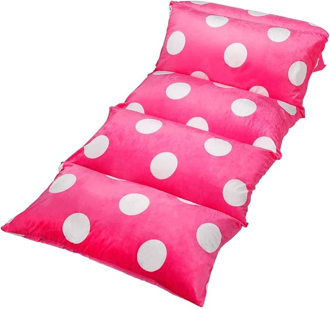Butterfly Craze Floor Pillow Case, Mattress Bed Lounger Cover, Polka Hot Pink, King Size - Cozy Seating Solution for Kids & Adults, Recliner Cushion, for Reading, TV Time (Pillow Not Included)