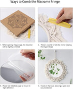Artilady Macrame Hanging Wall Mirror - Boho Fringe Round Handmade Decorative Acrylic Mirror for Apartment Living Room Bedroom Baby Nursery Home Decor (Round)