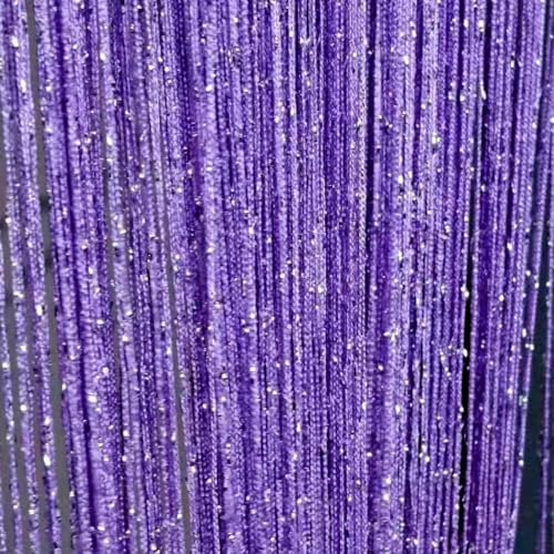ave split Decorative Door String Curtain Wall Panel Fringe Window Room Divider Blind Divider Tassel Screen Home 100x200centimete (Light Purple18) - color: Light Purple
