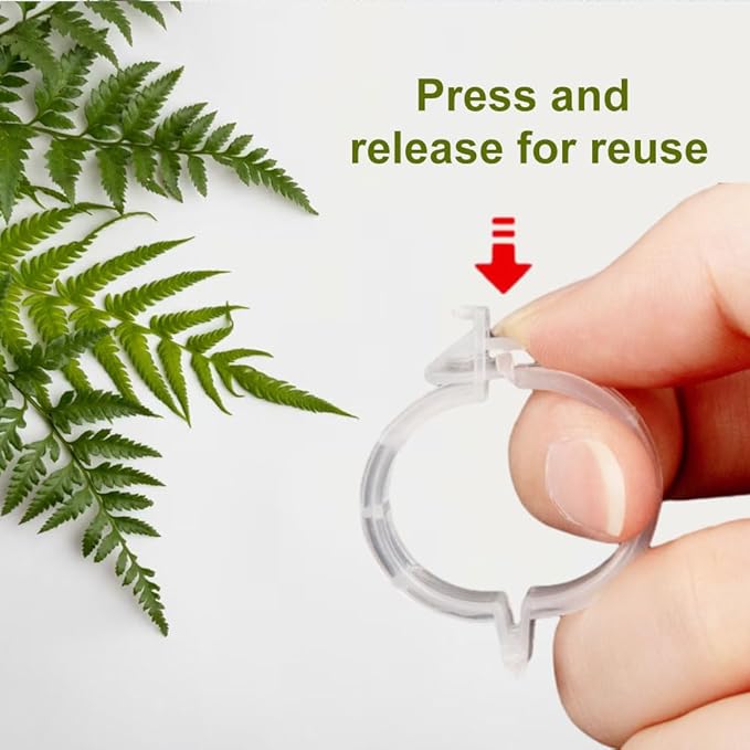 Thickened Plant Fixing Clip 100Pcs, 2025 Summer New Tomato Grape Vine Vegetables Plant Fixing Clips, Upgrade Plant Support Clips Reusable Garden Clips Secured Plastic Plant Clip (150, Black)