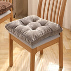 Tiita Chair Cushions for Dining Chairs Set of 4, 18x18 Inch Seat Cushions with Ties, Square Floor Pillows Pad for Indoor/Outdoor, Grey