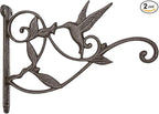 Mkono 2 Pack Hanging Plant Bracket Hook Iron Decorative Plant Hanger for Flower Basket Bird Feeder Wind Chime Lanterns