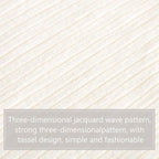 NTBAY Acrylic Knitted Throw Blanket, Lightweight and Soft Cozy Decorative Woven Blanket with Tassels for Travel, Couch, Bed, Sofa, 51x67 Inches, White Striped