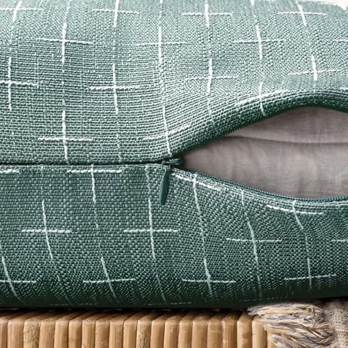 MIULEE Pack of 2 Decorative Burlap Linen Spring Throw Pillow Covers Modern Farmhouse Vintage Pillowcase Rustic Woven Textured Cushion Cover for Sofa Couch Bed 18x18 Inch Azure - color: Azure, size: 18" x 18" (Pack of 2)