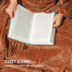 RECYCO Throw Blanket Soft Cozy Chenille Throw Blanket with Fringe Tassel for Couch Sofa Chair Bed Living Room Gift (Rust, 60" x 80") - color: Rust, size: 60'' X 80''