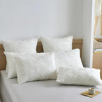 Body Pillow Shams 1 Pack, Body Size Pillowcases, Ivory, Soft Microfiber Geometric Boho Pillow Covers with Envelope Closure, 20x54 Inches (No Insert)