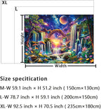 Huzuya Blacklight Fantasy Forest Tapestry Neon Waterfall Tapestries UV Reactive Galaxy Space Tapestry Colorful Floral Plants Tapestries Wall Hanging Backdrop Room Decor for Bedroom
