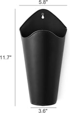 Mkono Galvanized Metal Wall Planter Farmhouse Wall Vase for Artificial Plants Flowers, Rustic Hanging Fake Flowers Holder Country Home Bedroom Living Room Decor Set of 2, Black, Small