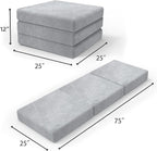 SINWEEK 4" Single Memory Foam Folding Mattress with Storage Bag - Foldable Trifold Floor Bed Topper, CertiPUR-US Certified Guest Sleeping Pad, Machine Washable Cover