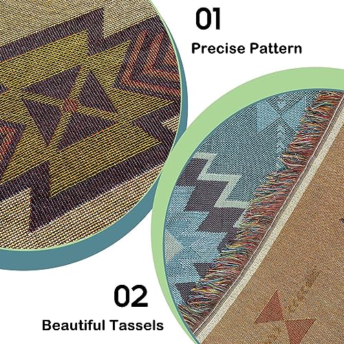 Hopstar Aztec Throw Blanket Navajo Indian Blankets and Throws Boho Western Decor Couch Cover Blanket for Bed Sofa Living Room Beach Travel 51"x63"(Sucre Coffee) - color: Sucre Coffee, size: 51"x63"