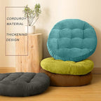 Meditation Floor Pillow Set of 2 Large Round Floor Cushions for Adults Tufted Corduroy Floor Seat Pillows Cushion for Living Room Tatami Yoga,Dark Grey 22x22 Inch