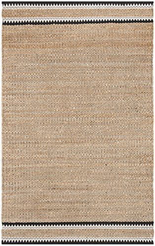 SAFAVIEH Natural Fiber Collection Area Rug - 5' x 8', Natural & Black, Handmade Farmhouse Boho Coastal Rustic Jute, Ideal for High Traffic Areas in Living Room, Bedroom (NF874B) - color: Natural/Black, size: 5' x 8' (Rectangular)