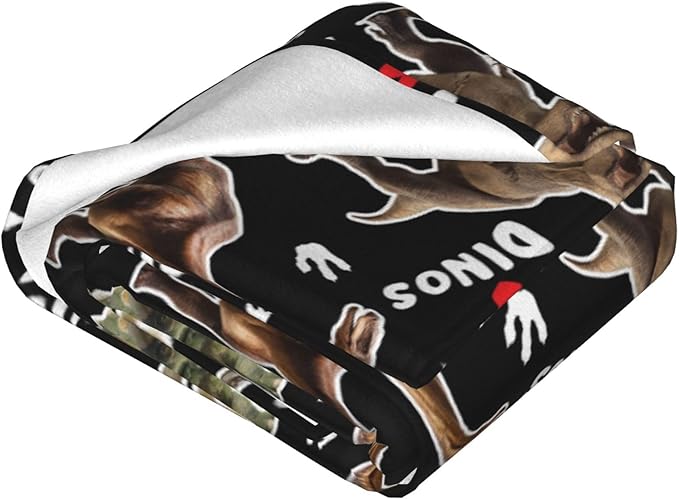Dinosaur Throw Blanket Soft Flannel Blanket 60"x50" in Bed Blanket Home Decor for Room Sofa Couch All Season
