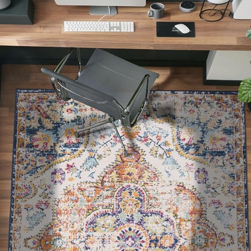 Rugshop Vintage Distressed Bohemian Area Rug for Livingroom,Bedroom,Dining Room – Vibrant Multi-Color Tribal Design, 3'3" x 5' - color: Multi Color, size: 3'3" x 5' (Rectangular)