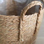 Hand Woven Seagrass Storage Basket Flower Baskets Plant Pot Succulent Organizer For Home Living Room Decorate Landscape Handmade(Natural,13.78''X11.81'')