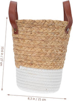Boho Nursery Decor Straw Basket Potting Rattan Wall Decor Plant Basket Home Decorative Artistic