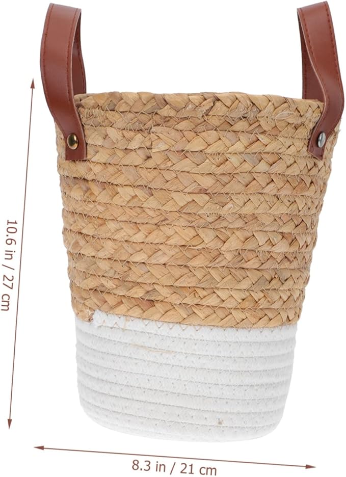 Boho Nursery Decor Straw Basket Potting Rattan Wall Decor Plant Basket Home Decorative Artistic