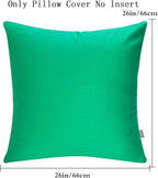 Thmyo 4-Pack 100% Cotton Decorative Throw Pillow Cases, 26x26 inch/ 66x66cm, Bright Green