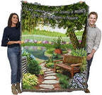 Pure Country Weavers Tranquil Garden Blanket - When Someone You Love Becomes A Memory - Sympathy Bereavement Gift Tapestry Throw Woven from Cotton - Made in the USA (72x54) - color: Tranquil Garden, size: 72" x 54"