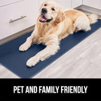GORILLA GRIP 2 Pack Comfortable Cushioned Kitchen Mats for Floor, 17x29 + 17x59, Waterproof and Stain Resistant, 1/2 Inch Thick Soft Ergonomic Standing Desk Anti Fatigue Mat, Foam Supports Feet, Navy