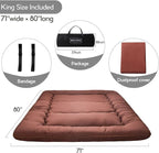 Japanese Shiki Futon Mattress Floor Mattress Thicken Tatami Mat Sleeping Pad Roll Up Mattress Floor Lounger Bed Rolling Up Couch Bed Mattress Pad for Guest Room, Coffee, King