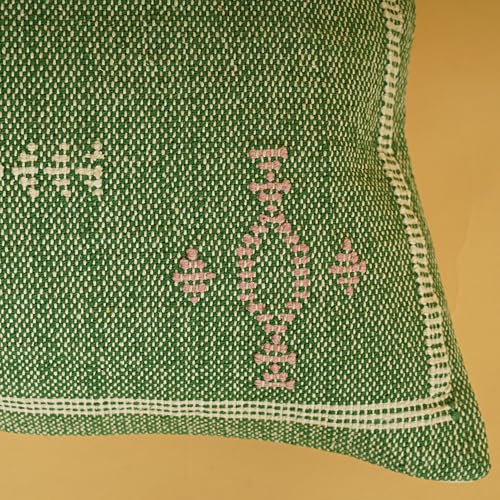 Indian Cotton Cushion Cover Sabra Kilim Pillow Cover Designer Decorative Sofa 18x18 Inche Handwoven Cushion Case for Farmhouse Home Decor Spring Decorative Pillow (Pattern 6) - color: Pattern 6