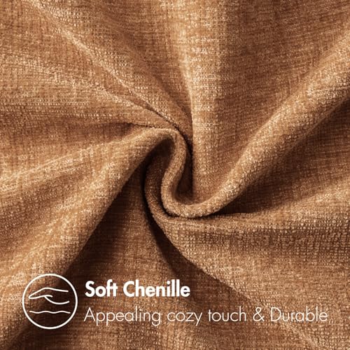 MIULEE Pack of 2 Brown Throw Pillow Covers 16x16 Inch Soft Chenille Pillow Covers for Sofa Living Room Couch Solid Dyed Cases - color: Brown, size: 16" x 16" (Pack of 2)