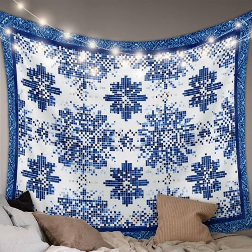 Ogeapare Bohemia Tapestry Boho Vintage Floral Aztec Vibrant Tapestry Wall Hanging for Bedroom Living Room Office Aesthetic Home Wall Art Decor - 59" L×39" W - size: 59"L x 39"W