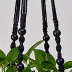 Plant Hanger for 5 to 10 Inch Plant Pots, Set of 2 Indoor Handmade 35 Inch Woven Rope Hanger Kits with Hooks and Wood Beads, Hanging Planter Basket Holder for Boho Home Decor