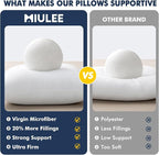MIULEE Throw Pillows Inserts, Pack of 4 22x22 Inch 100% Virgin Fiber Filling Bed Couch Pillows