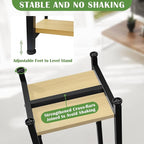Tall Plant Stand Indoor,31 Inch Plants Stands,2 Tier Metal Plant Stand with Heavy Duty Wood,Yellow Oak and Black