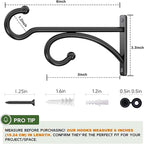 2Pack 6 Inch Plant Hangers for Hanging Baskets, Hanger for Indoor and Outdoor Plant Pots Holder, Wall Hook for Planters, Flower Basket, Wind Chimes, Lantern, Light, Bird Feeder, Home Décor-White