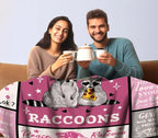 Raccoon Blanket Raccoons Gifts for Women,Funny Raccoon Stuffed Animal Throw Blankets Best Raccoons Christmas Birthday Gifts for Kids Girls Adults 50"X40"
